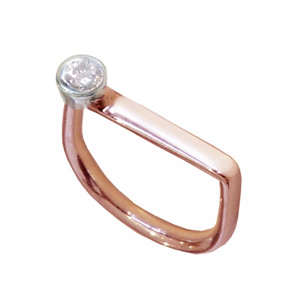 Cradle Rosegold & White Sapphire Ring Size K - In Stock