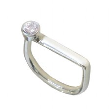 Cradle Silver & White Sapphire Ring