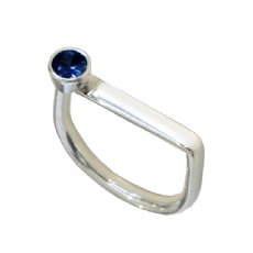 Cradle Silver & Blue Sapphire Ring