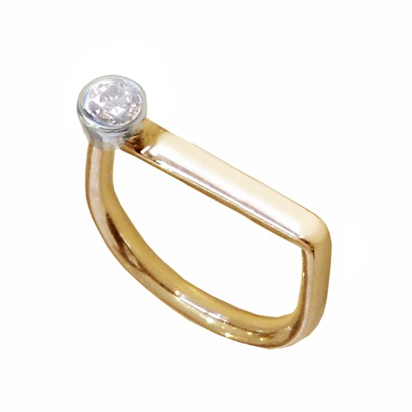 Cradle Yellowgold & White Sapphire Ring