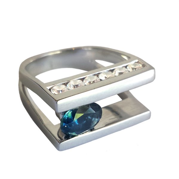 Custom Contemporary Sapphire Ring