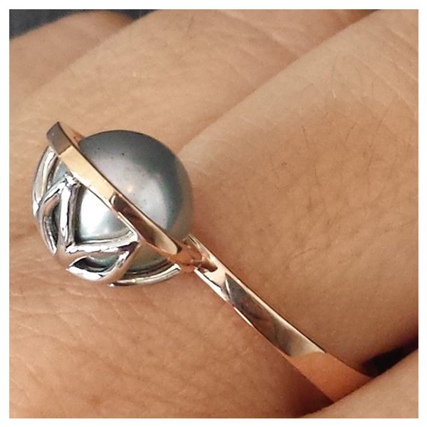 Custom Ring with Tahitian Pearl