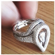 Custom Diamond Engagement Ring and Wedder