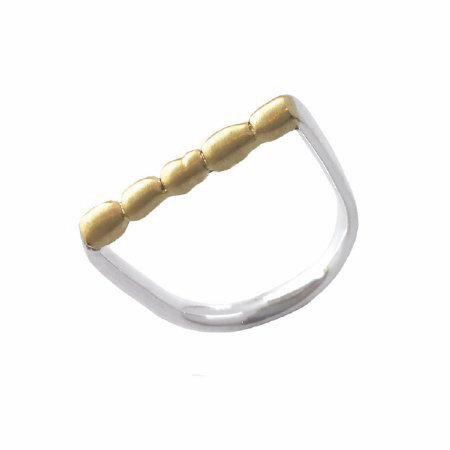 Keshi Ring - Two Tone Gold & Silver