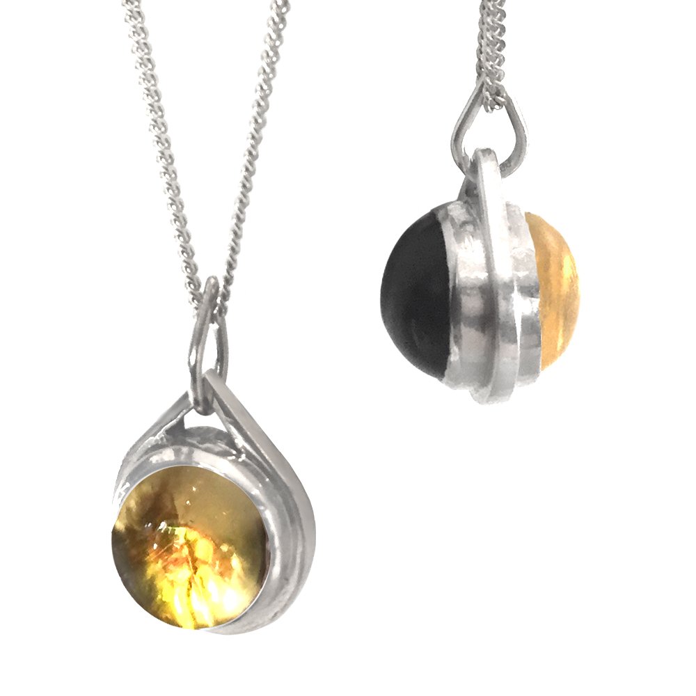 Journey Pendant - Citrine and Onyx