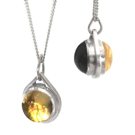 Journey Pendant - Citrine and Onyx