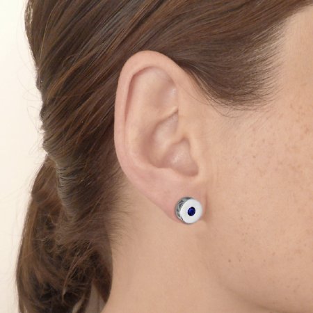 Milestone Earrings  - Whitegold - Blue Sapphire