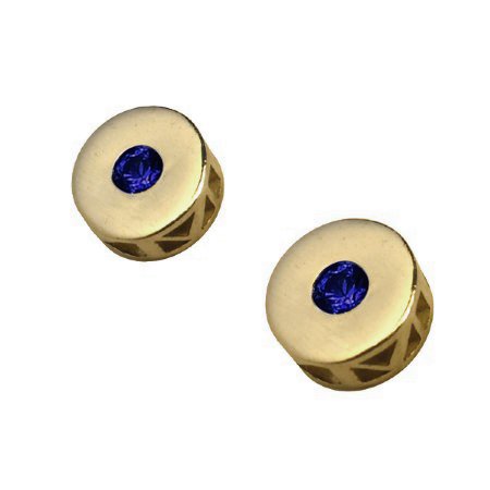 Milestone Earrings  - Yellow Gold - Blue Sapphire