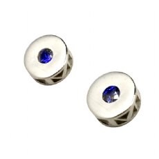 Milestone Earrings  - Sterling Silver - Blue Sapphire
