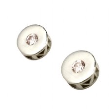 Milestone Earrings  - Sterling Silver - Diamond