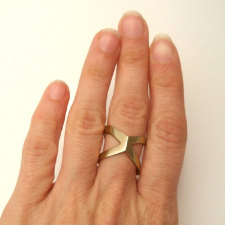 Yellow Gold Shadow Ring