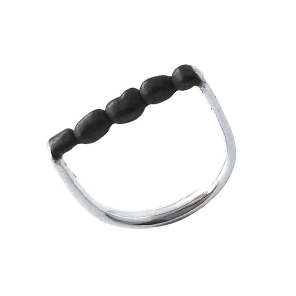 Keshi Ring - Black Silver
