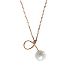 Serpent White Pearl Pendant in Rose Gold