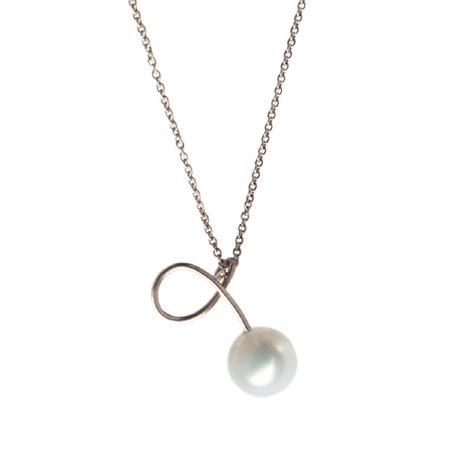 Serpent White Pearl Pendant in Sterling Silver