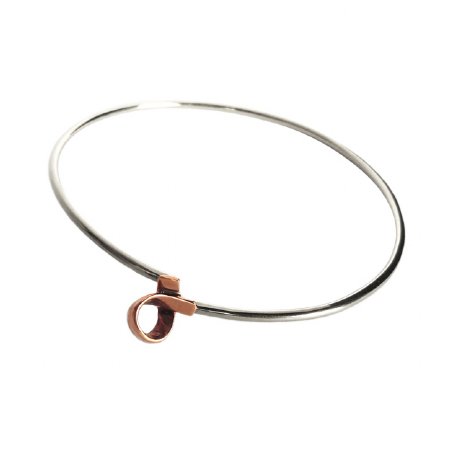 Woven Bangle in Silver and Rose Gold - In Stock