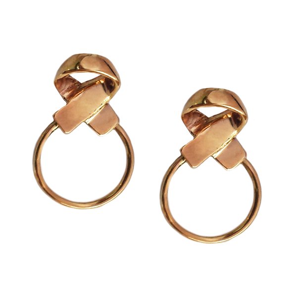 Woven Hoop Earrings in Rose Gold