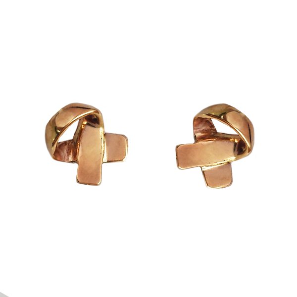 Woven Earrings in Rose Gold