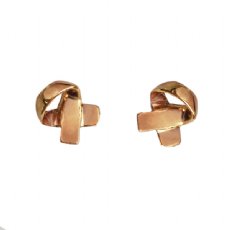 Woven Earrings in Rose Gold
