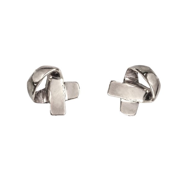 Woven Earrings in Sterling Silver