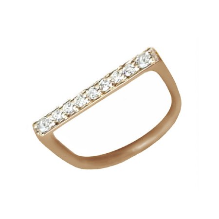 Cradle Pave Ring - Rose Gold