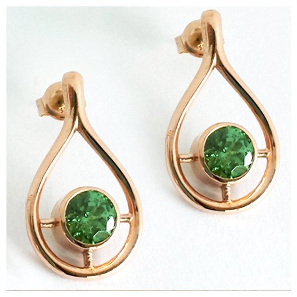 Custom Tsavorite Garnet Earrings