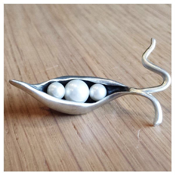 Custom Silver Pearl Brooch
