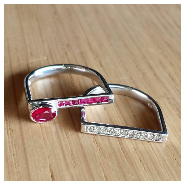 Custom Ruby Crade Rings