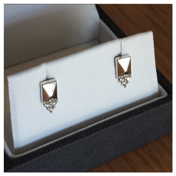 Custom White Gold Studs