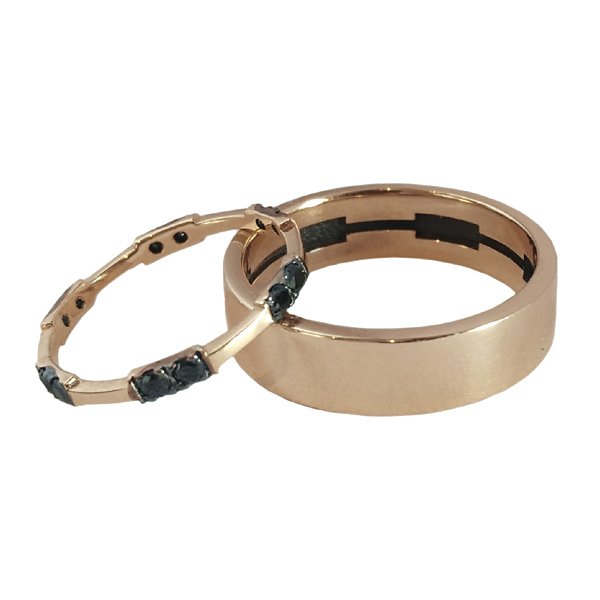 Echo H Wedding Set - Black Diamonds