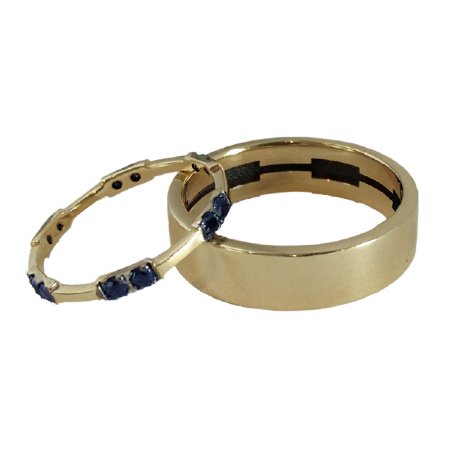 Echo H Wedding Set - Blue Sapphires