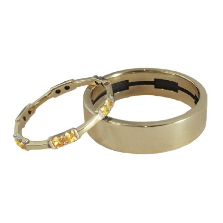 Echo H Wedding Set - Yellow Sapphires