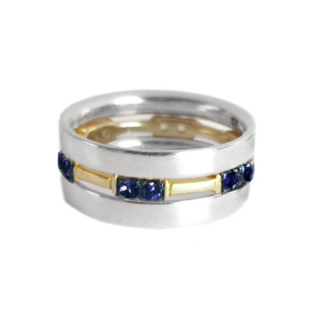 Echo Trio with Blue Sapphires
