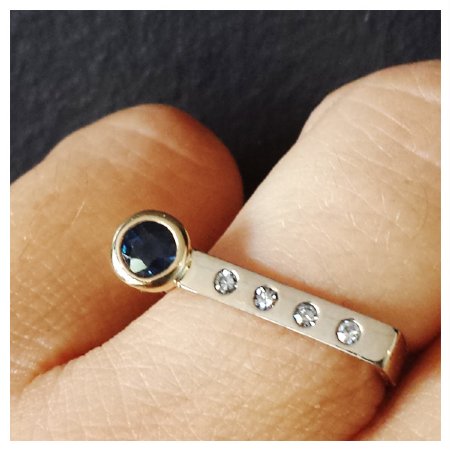 Custom Blue Sapphire and Diamond Cradle