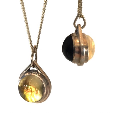 Journey Pendant - Citrine and Onyx