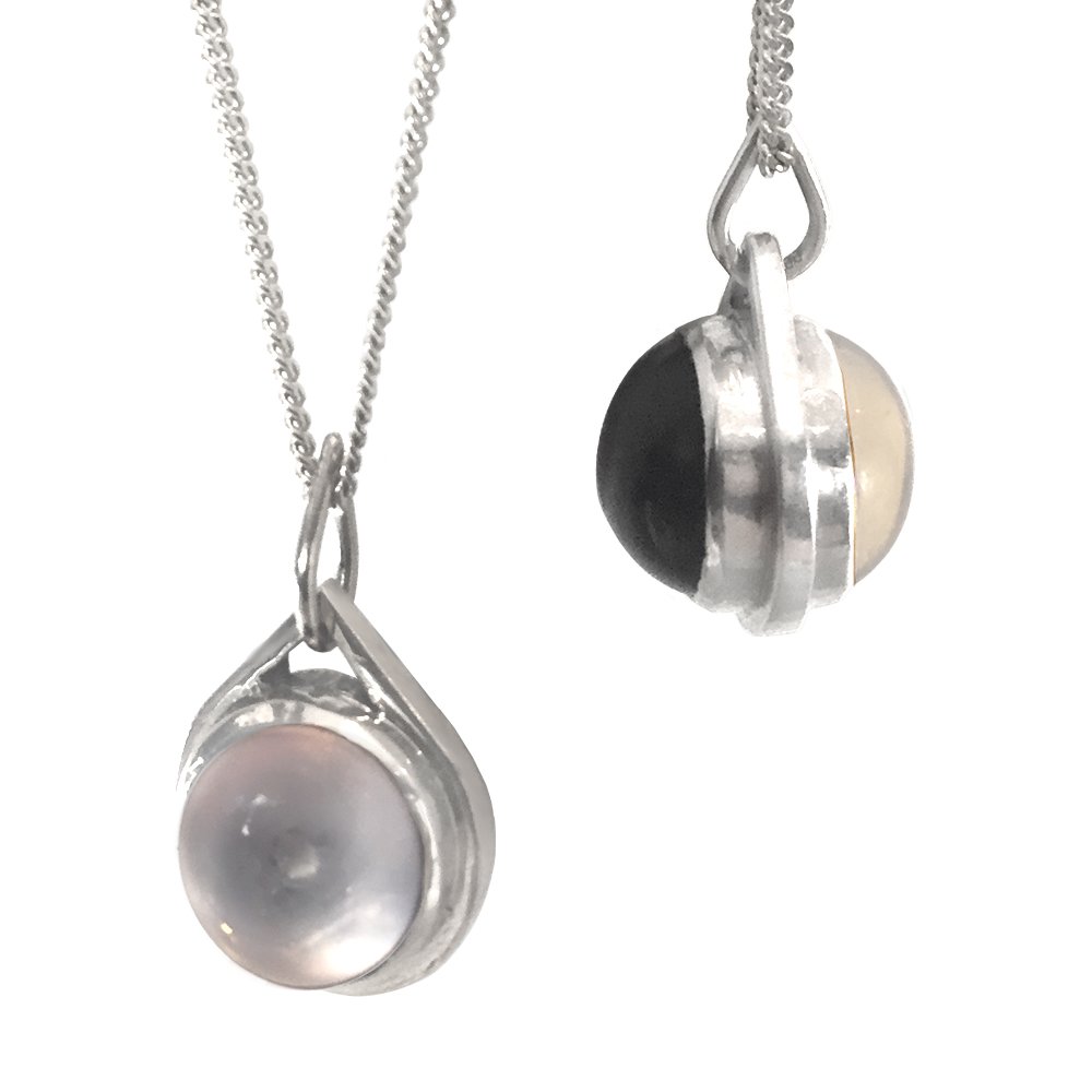 Journey Pendant - Rose and Onyx