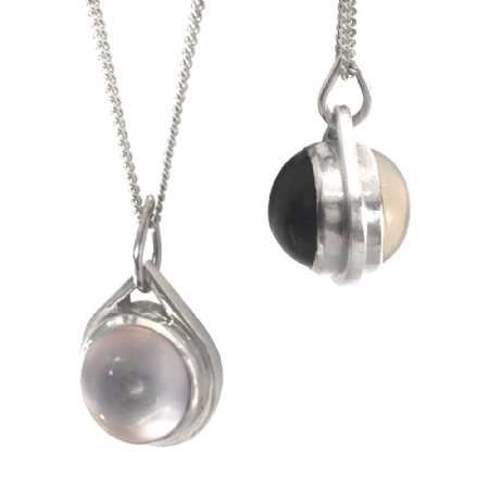 Journey Pendant - Rose and Onyx