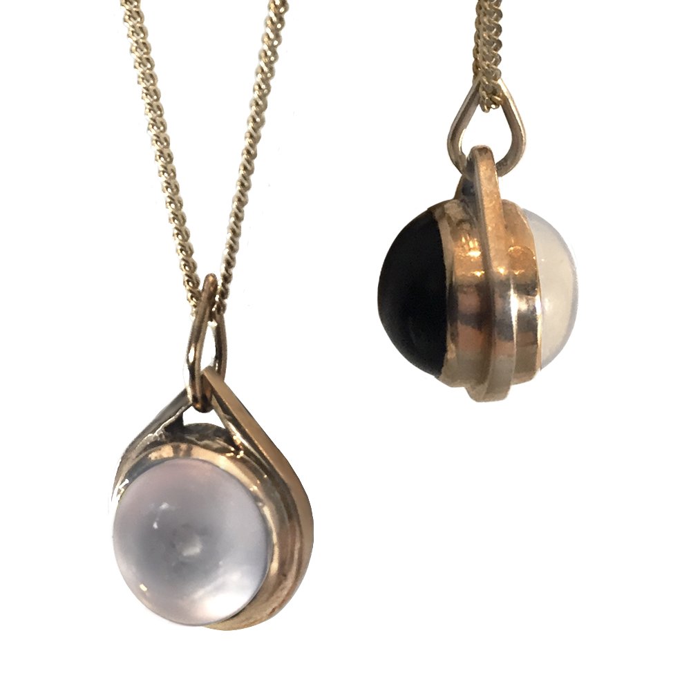 Journey Pendant - Rose Quartz and Onyx