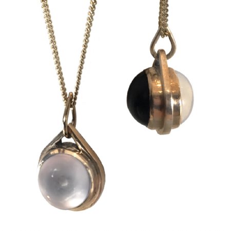 Journey Pendant - Rose Quartz and Onyx