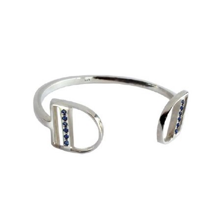Liberty Cuff Bangle with Blue Sapphires