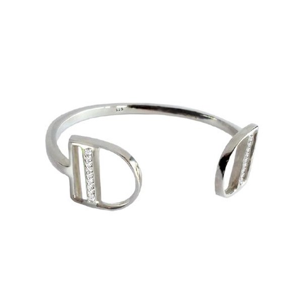 Liberty Cuff Bangle with Diamonds