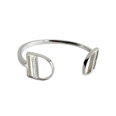 Liberty Cuff Bangle with Diamonds