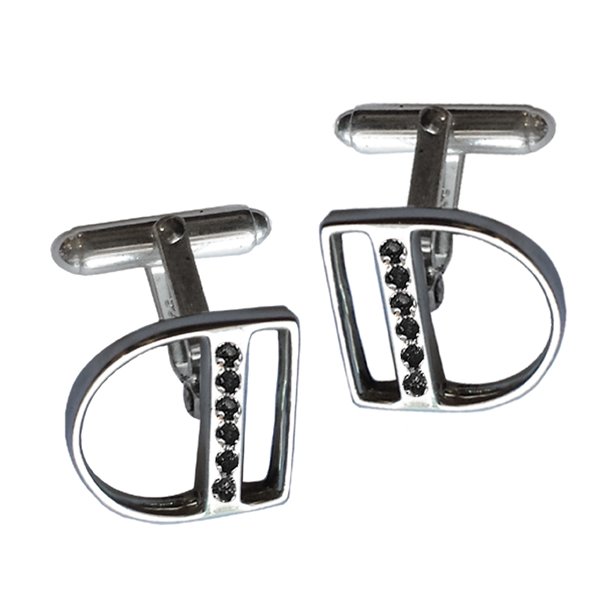 Liberty Cufflinks with Black Diamonds