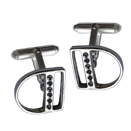 Liberty Cufflinks with Black Diamonds