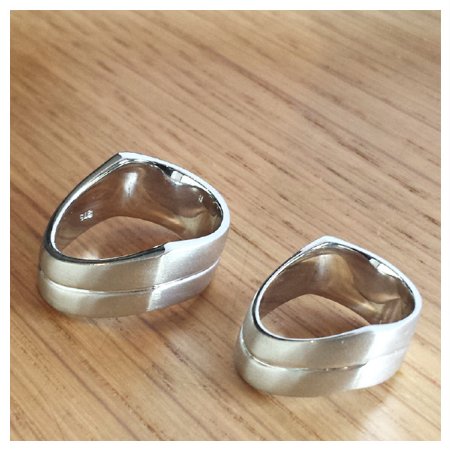 Custom White Gold Ratio Wedding Bands